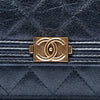 Chanel Quilted Metallic Calfskin Boy Wallet on Chain Secondhand