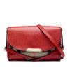 Burberry Leather and House Check Canvas Bridle Abbott Crossbody Secondhand