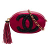 Chanel CC Embellished Suede Tassel Oval Crossbody Secondhand