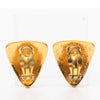 Chanel CC Gold Plated Triangular Clip On Earrings Secondhand