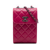 Chanel CC Quilted Lambskin Phone Holder Crossbody Secondhand