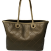 Chanel Tote Bag In Iridescent Khaki Leather Secondhand