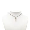 Secondhand Chanel Brass Faux Pearl and Strass Twisted CC Pendant Necklace