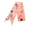 Secondhand Chanel CC Watercolor Floral Print Silk Slim Bandeau Scarf