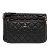 Chanel CC Quilted Caviar Multi Zip Pouch Secondhand