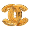 Secondhand Chanel CC Gold Plated Quilted Brooch