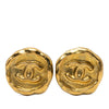 Chanel CC Gold Plated Round Clip On Earrings Secondhand