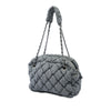 Chanel Quilted Striped Nylon Bubble Shoulder Bag Secondhand