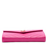 Saint Laurent Grain De Poudre Chevron Monogram Envelope Chain Wallet Secondhand