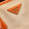 Prada Saffiano Trimmed Canvas Canapa Satchel Secondhand