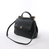 Dolce & Gabbana Sicily Dauphine Leather Handbag in Black Secondhand