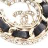 Chanel CC Gold Plated Lambskin Woven Chain Number 5 Brooch Secondhand