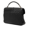 Saint Laurent Large Chevron Sheepskin Monogram College Bag Secondhand