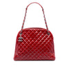 Chanel Large Quilted Crinkled Patent Just Mademoiselle Bowling Bag Secondhand