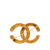 Chanel CC Gold Plated Baroque Embossed Brooch Secondhand