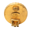 Chanel CC Gold Plated Enamel Round Clip On Earrings Secondhand