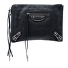 Balenciaga Goatskin Motocross Classic Metallic Edge Clutch Secondhand