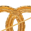 Chanel CC Gold Plated Baroque Embossed Brooch Secondhand