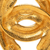 Chanel Gold Plated Quilted CC Brooch Secondhand
