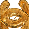 Chanel Gold Plated Quilted CC Brooch Secondhand