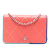 Chanel CC Quilted Lambskin Multicolor Border Full Flap Wallet on Chain Secondhand