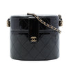 Chanel CC Quilted Patent Round Vanity Clutch With Chain Secondhand