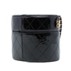Chanel CC Quilted Patent Round Vanity Clutch With Chain Secondhand