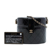 Chanel CC Quilted Patent Round Vanity Clutch With Chain Secondhand