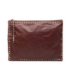 Valentino Large Leather Rockstud Clutch Secondhand