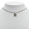 Secondhand Chanel Silver Plated CC Rhinestones Pendant Necklace