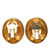 Chanel Gold Plated Mademoiselle Oval Clip On Earrings Secondhand