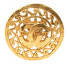 Secondhand Chanel CC Gold Plated Medallion Round Brooch
