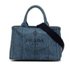 Secondhand Prada Small Denim Canapa Logo Tote