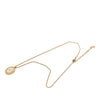 Dior Gold Plated Resin Logo Oval Pendant Necklace Secondhand