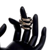 Secondhand Gucci Silver Plated Faux Pearl Tiger Heads Double Wrap Ring