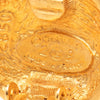 Chanel CC Gold Plated Button Clip On Earrings Secondhand