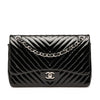 Chanel Jumbo Classic Chevron Patent Double Flap Secondhand
