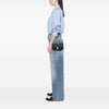 Miu Miu Matelasse Denim Crystal Chain Satchel Secondhand