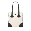 Prada Vitello Trimmed Canvas Canapa Tote Secondhand
