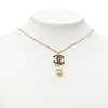 Chanel Gold Plated CC Faux Pearl Baroque Pendant Necklace Secondhand