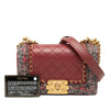 Secondhand Chanel Small Quilted Lambskin and Braided Tweed Jacket Boy Flap