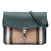 Burberry Small Leather and House Check Canvas Derby Macken Crossbody Secondhand
