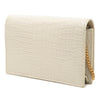 Saint Laurent Croc Embossed Leather Monogram Kate Tassel Wallet on Chain Secondhand