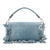 Fendi Frayed Denim Baguette Satchel Secondhand