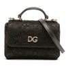Dolce & Gabbana Silk and Lace Crystal Embellished DG Flap Satchel Secondhand