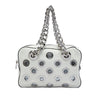 Prada Vitello Daino Grommet Chain Shoulder Bag Secondhand