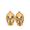 Dior Gold Plated Strass CD Logo Clip On Earrings Secondhand