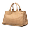 Prada Large Woven Goatskin Madras Shopping Tote Secondhand