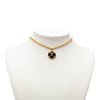 Chanel CC Gold Plated And Resin Clover Pendant Necklace Secondhand