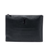 Saint Laurent Croc Embossed Leather Monogram Zip Pouch Secondhand